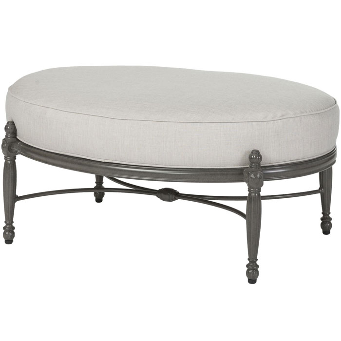 Bel Air Cushion Cast Aluminum Oval Ottoman by Gensun - Image 2